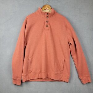 Arrow Sweatshirt Mens XL Orange Cotton Sherpa Lined Henley Neck Warm Wear Winter